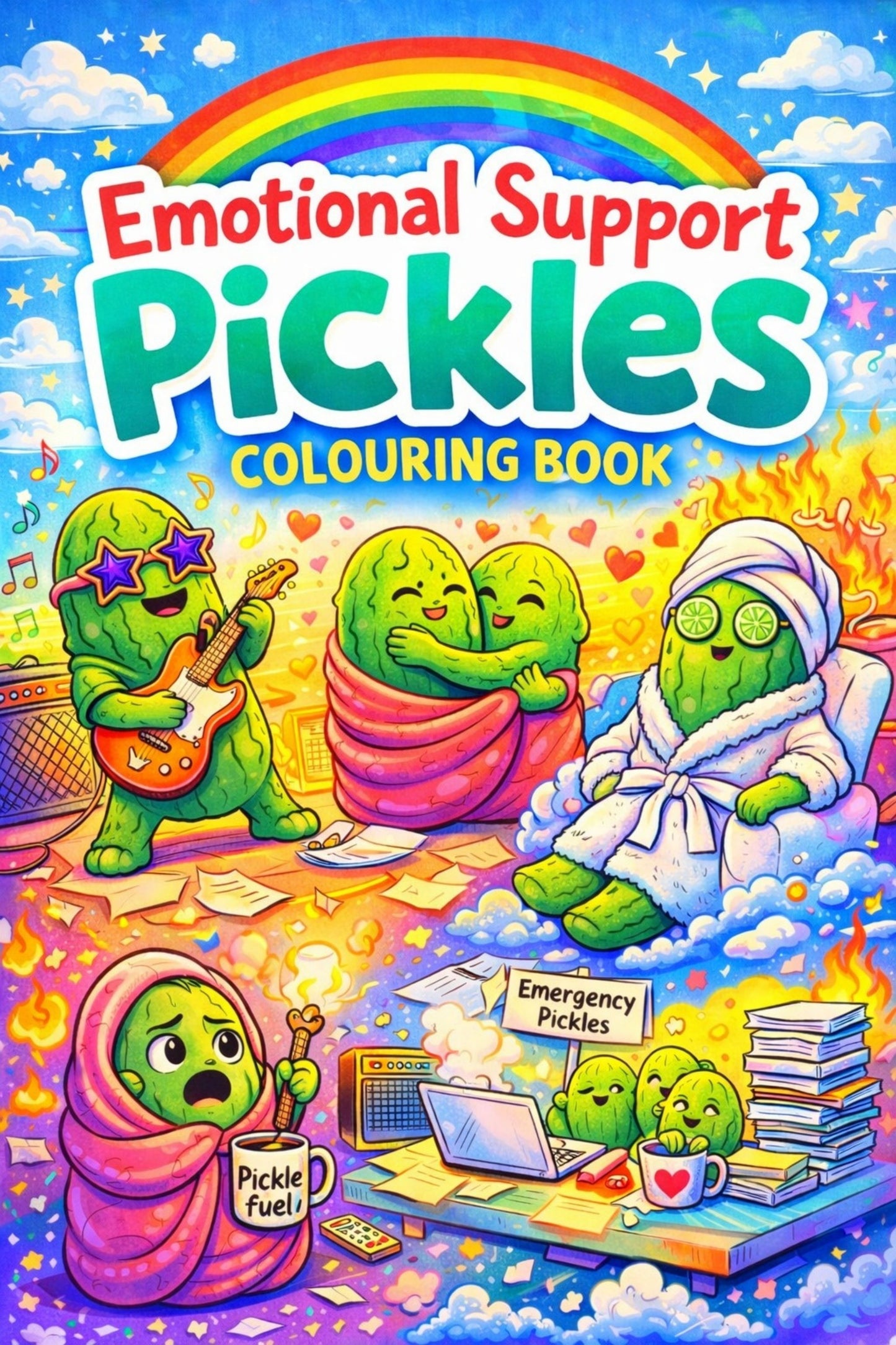 Emotional Support Pickles Colouring Book