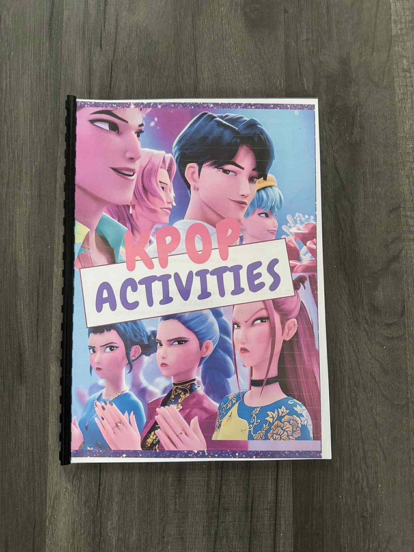 K-Pop Activity Book A4 | Fun BTS & Idol-Inspired Games, Puzzles & Colouring | Plastic Comb Bound | Perfect Gift for Teens & Fans