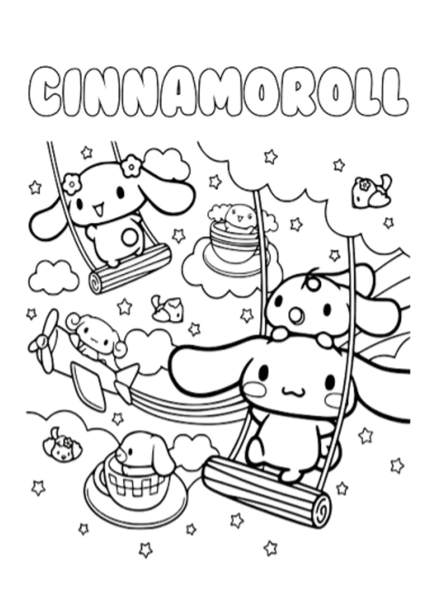 Cinnamoroll Colouring Book