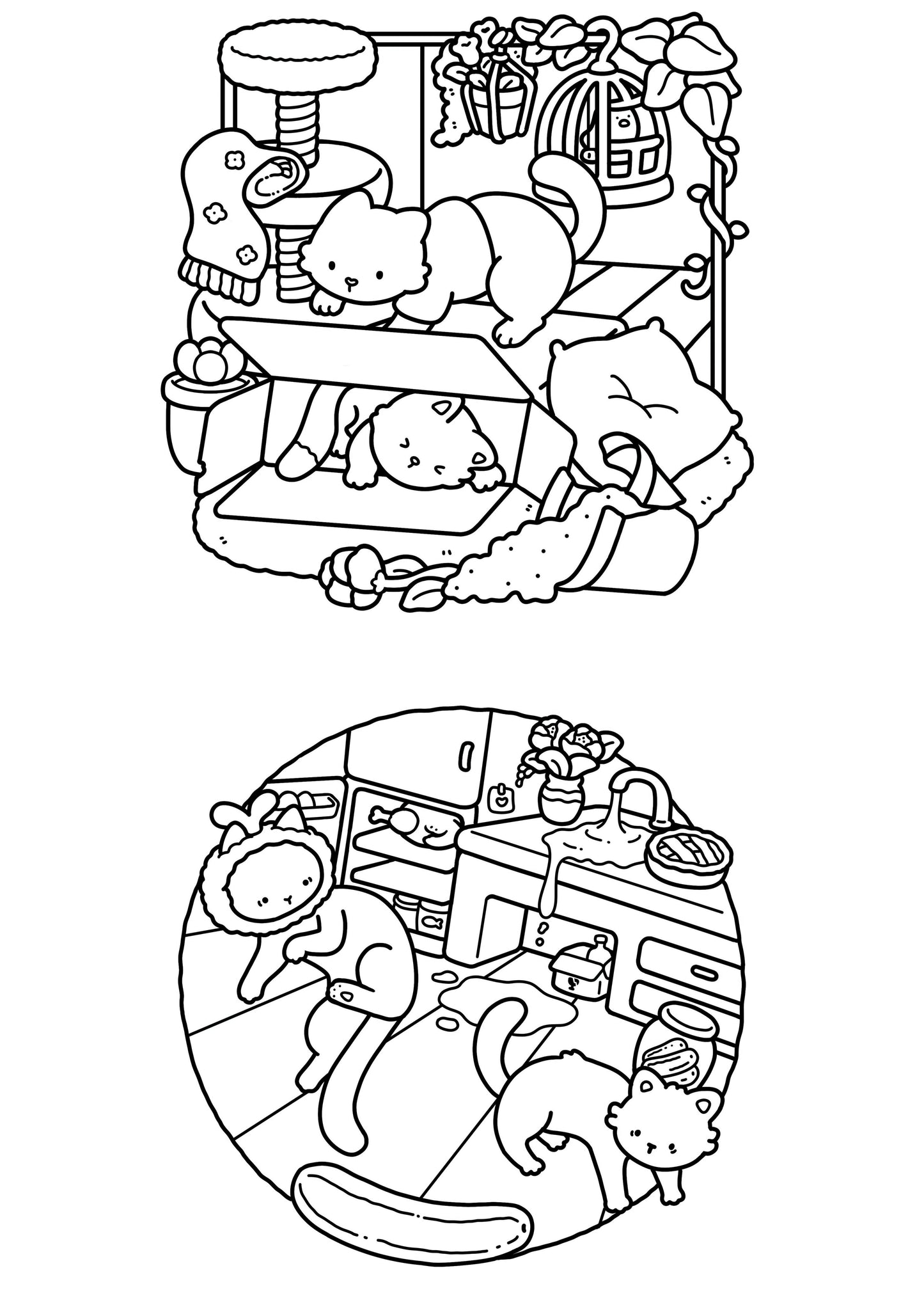 Cute Cats Colouring Books