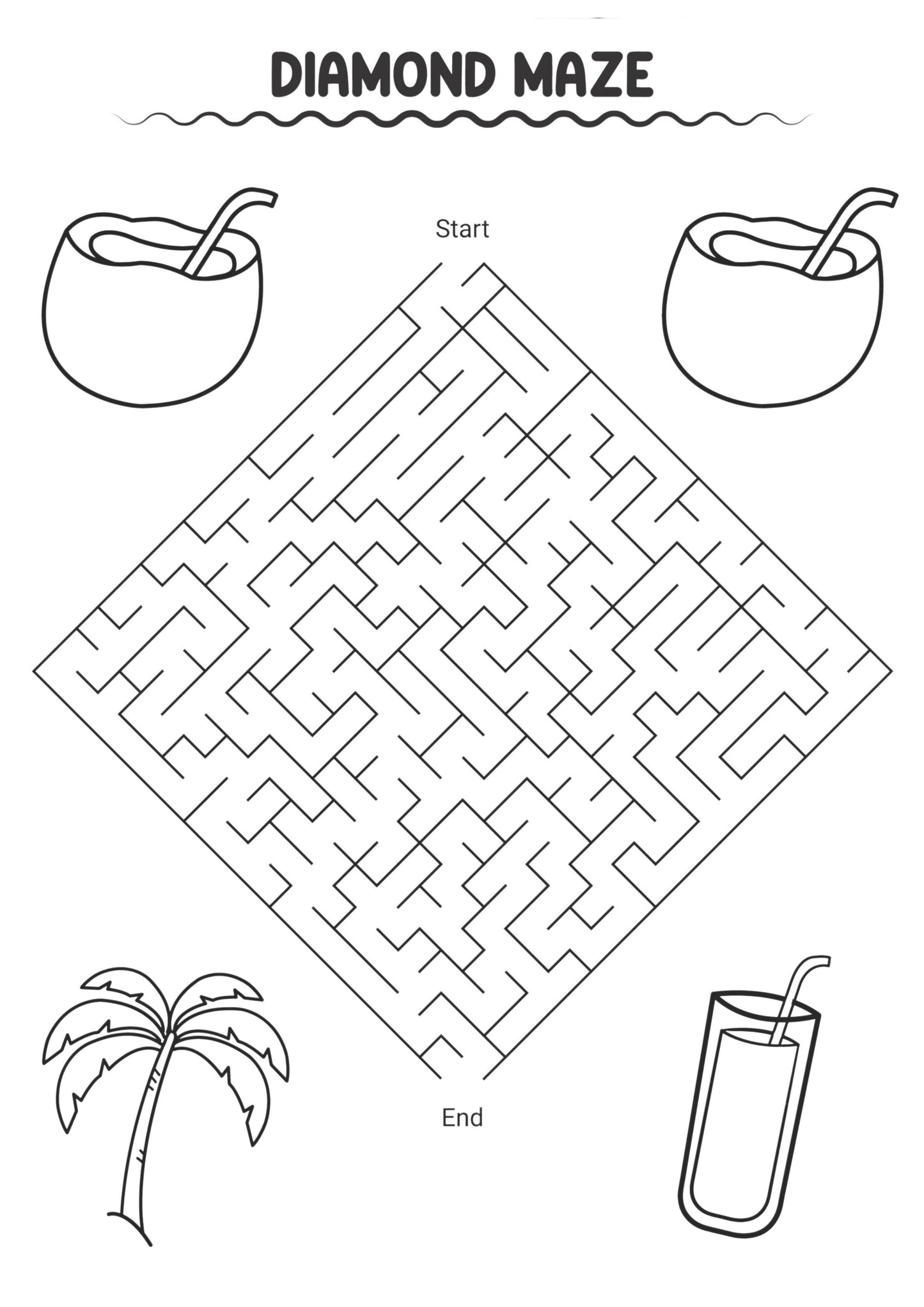 Summer Maze Fun Colouring Book