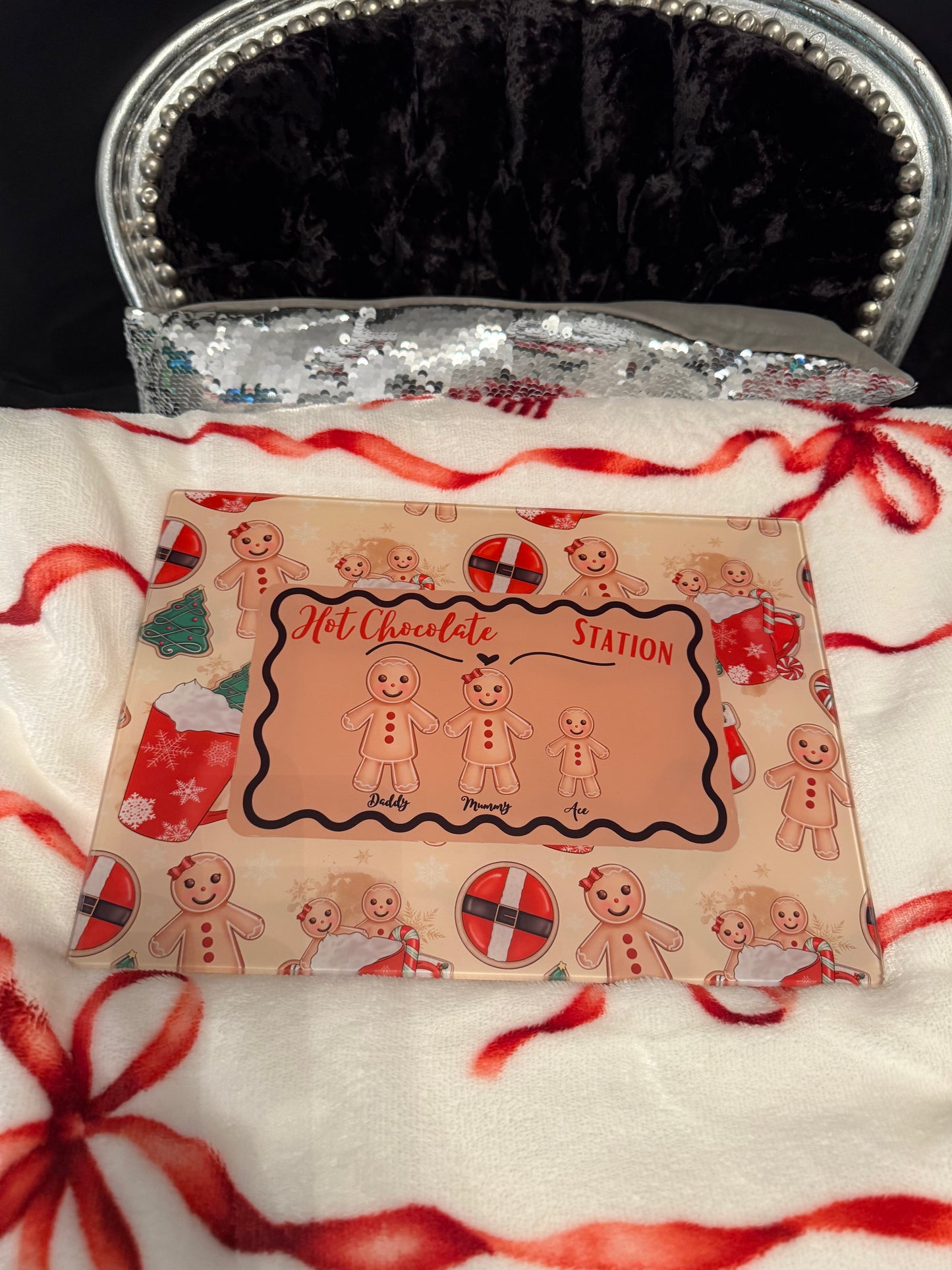 Hot Chocolate glass chopping board