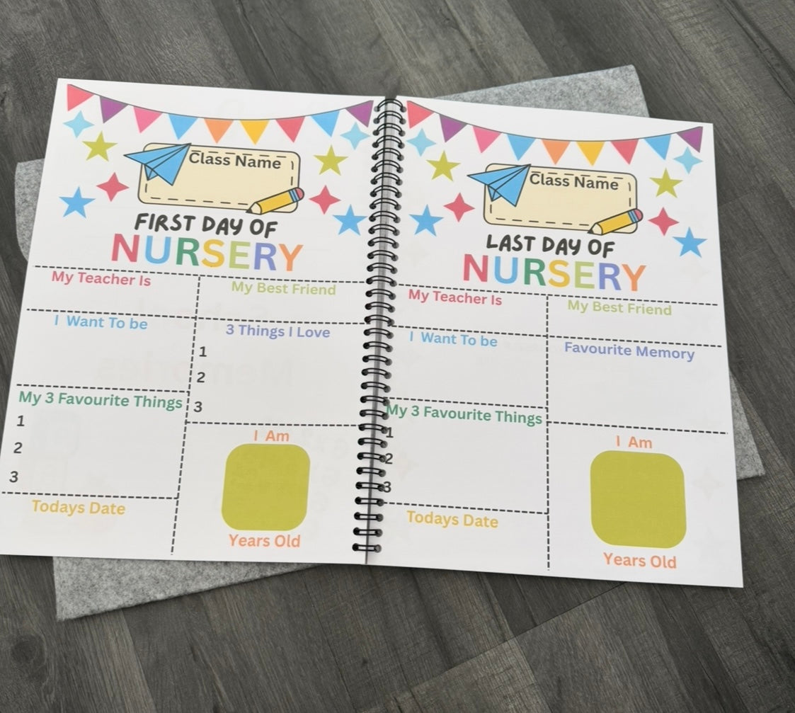 My School Memories (Reception to Year 13) Colouring Book and/or with a felt folder