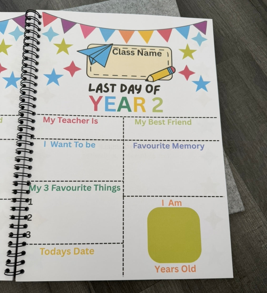 My School Memories (Reception to Year 13) Colouring Book and/or with a felt folder
