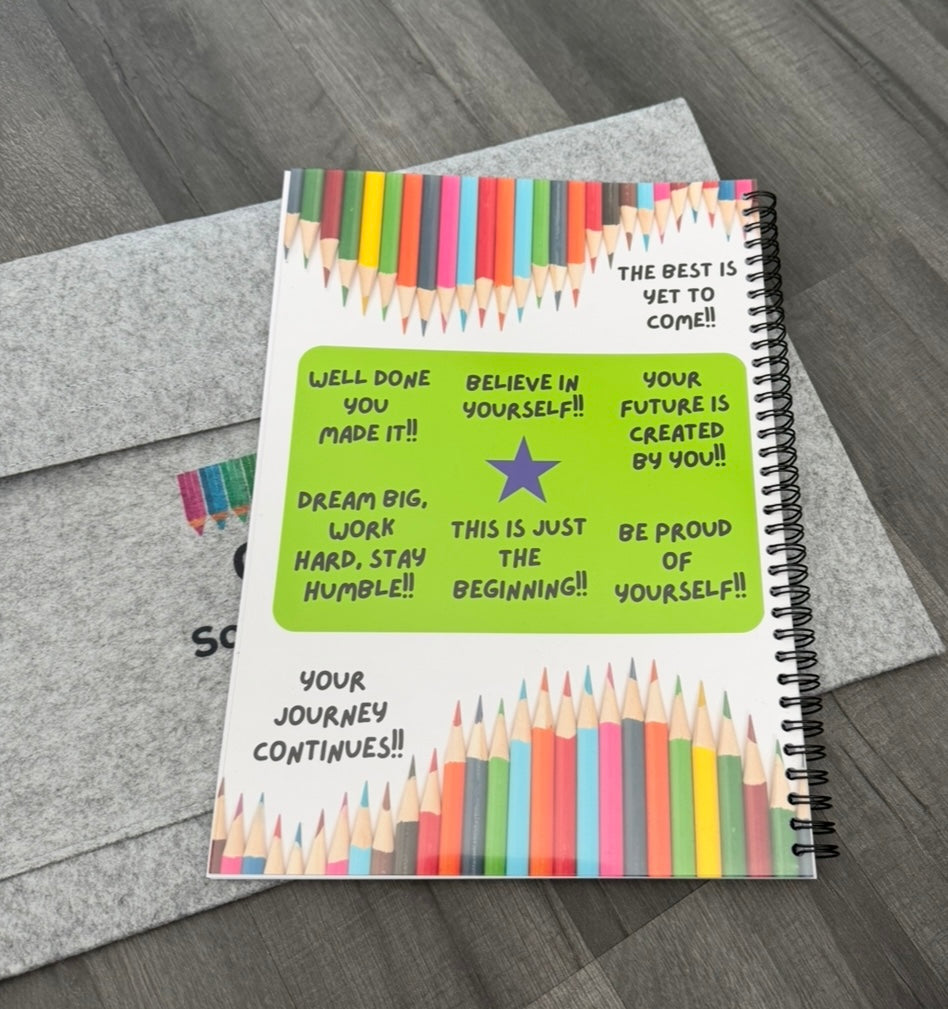My School Memories (Reception to Year 13) Colouring Book and/or with a felt folder