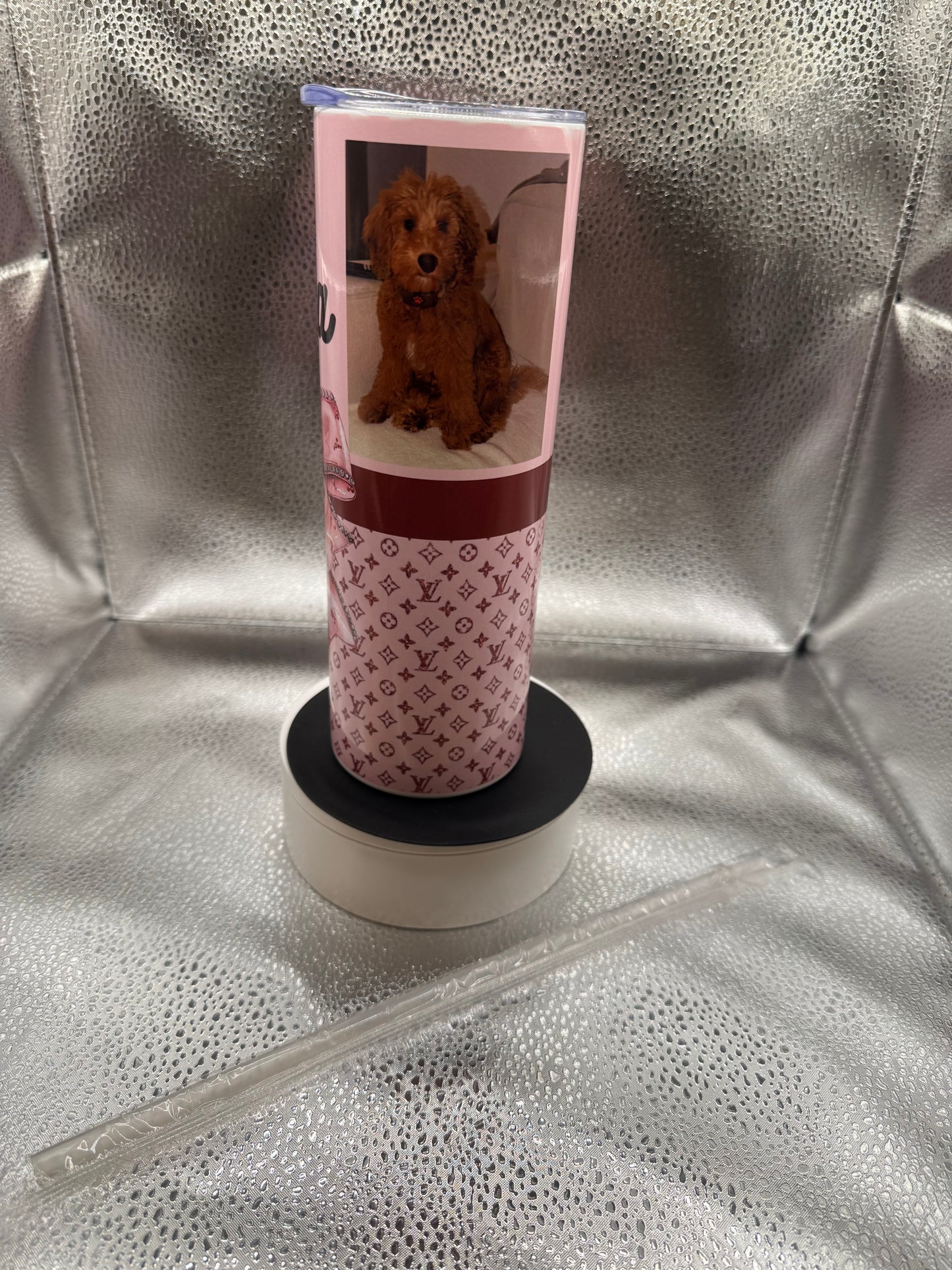 20oz Tumbler with sliding lid and straw