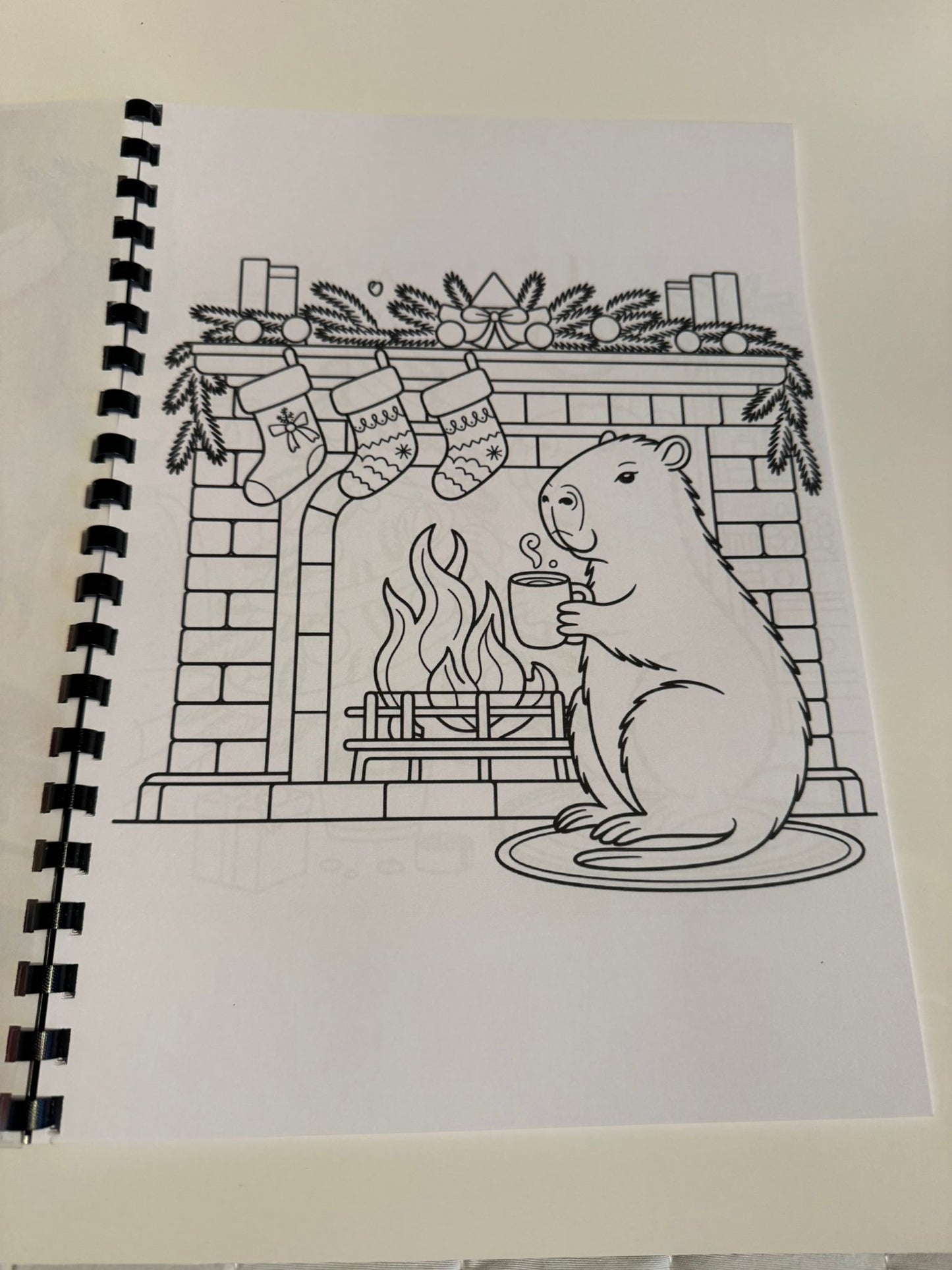 Capybara Christmas Colouring Book