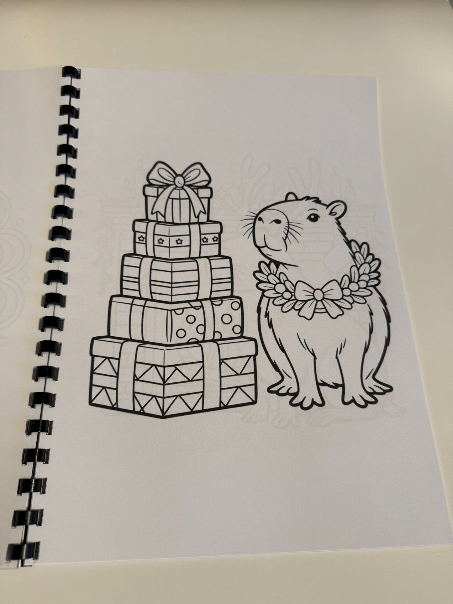 Capybara Christmas Colouring Book