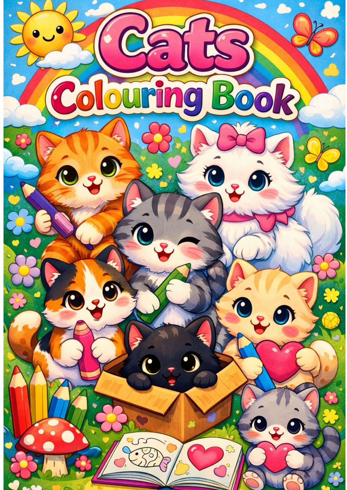 Cute Cats Colouring Books