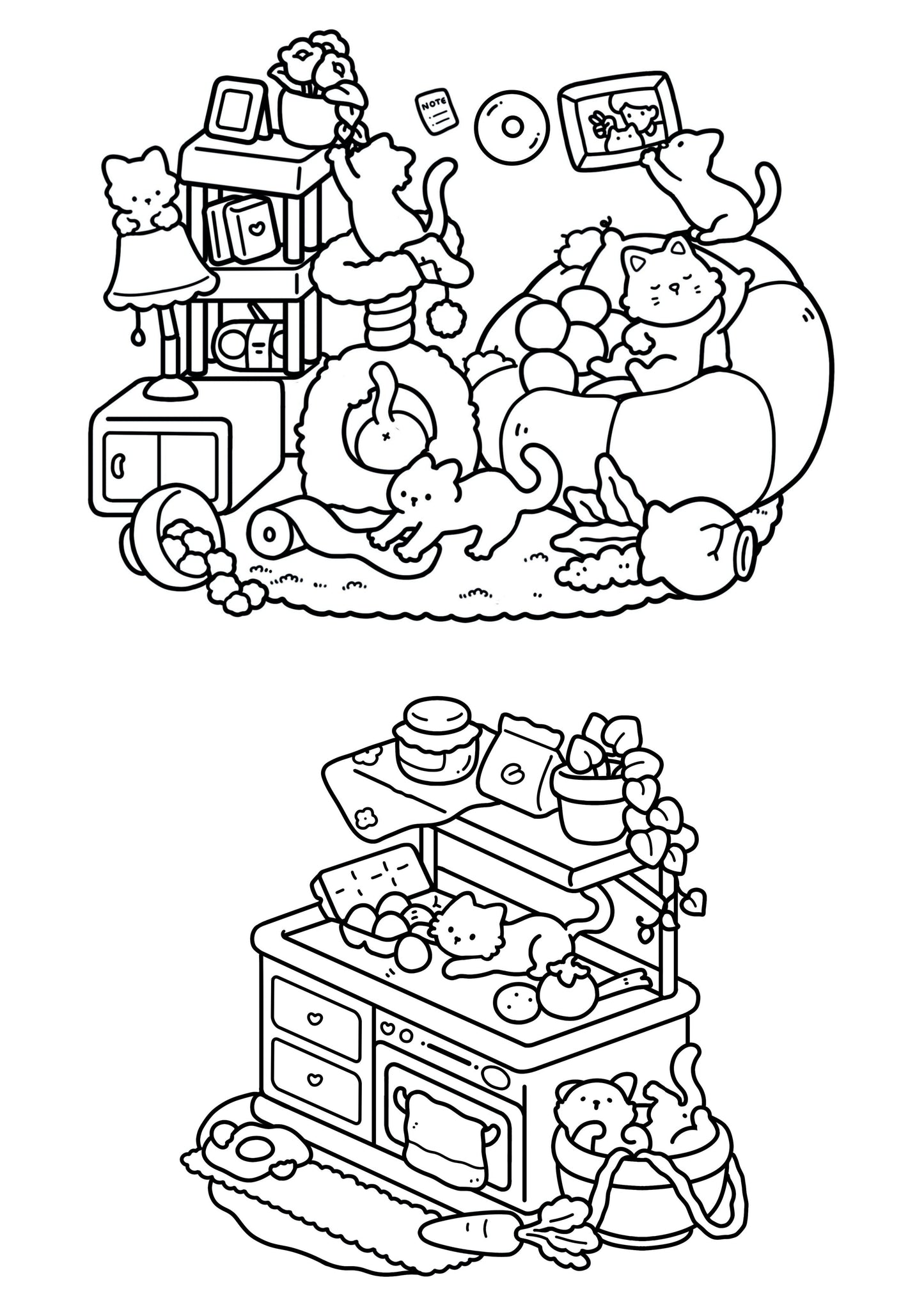 Cute Cats Colouring Books