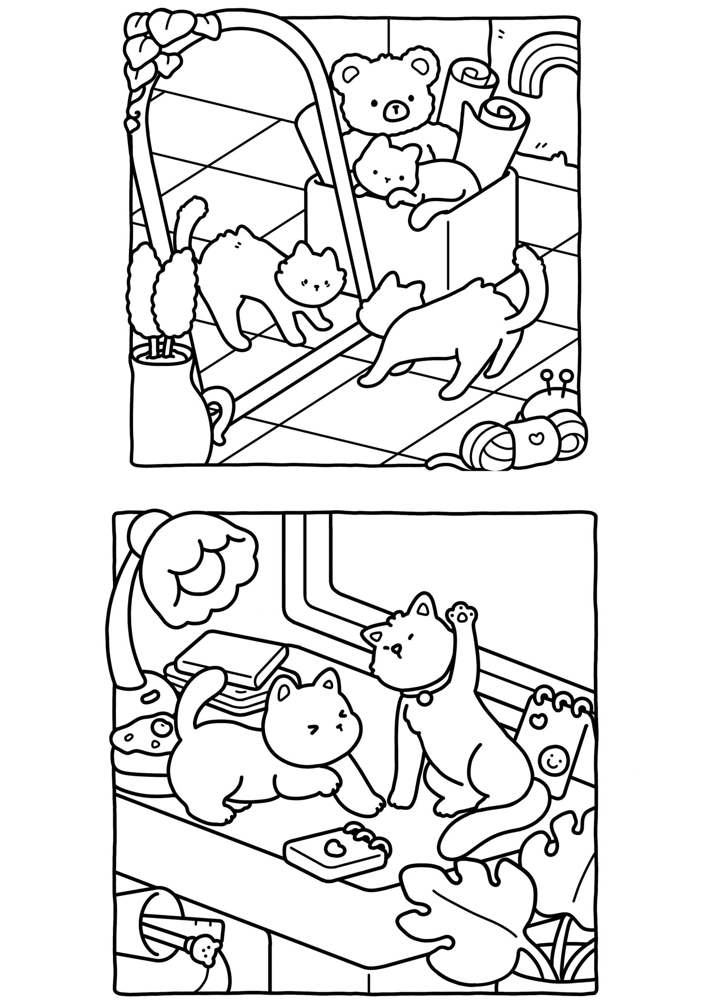 Cute Cats Colouring Books