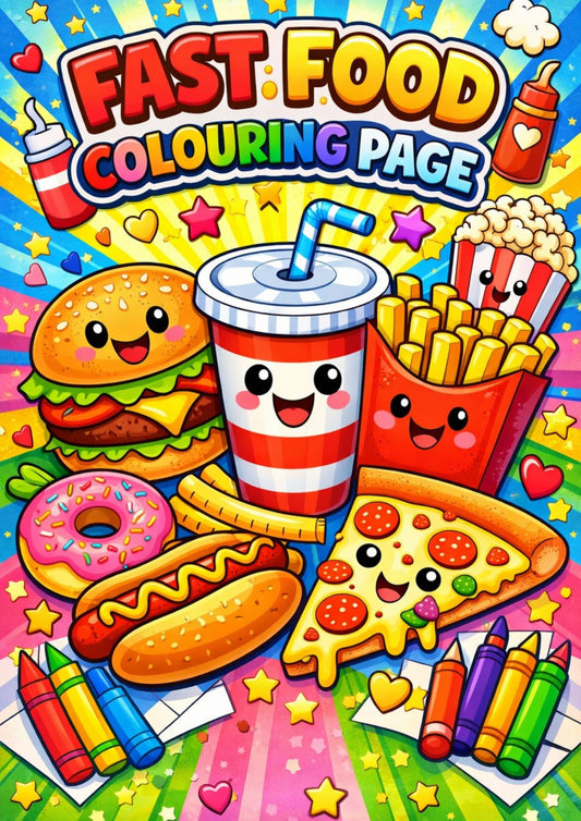 Fast Food Colouring Book