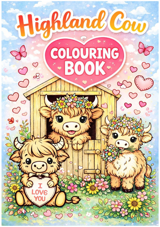Highland Cow LoveColouring Book