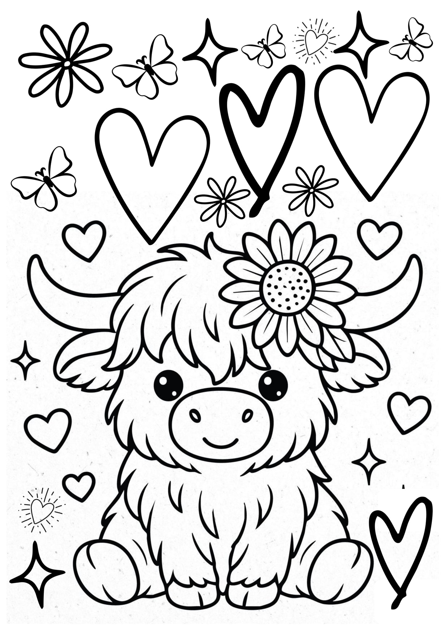 Highland Cow LoveColouring Book