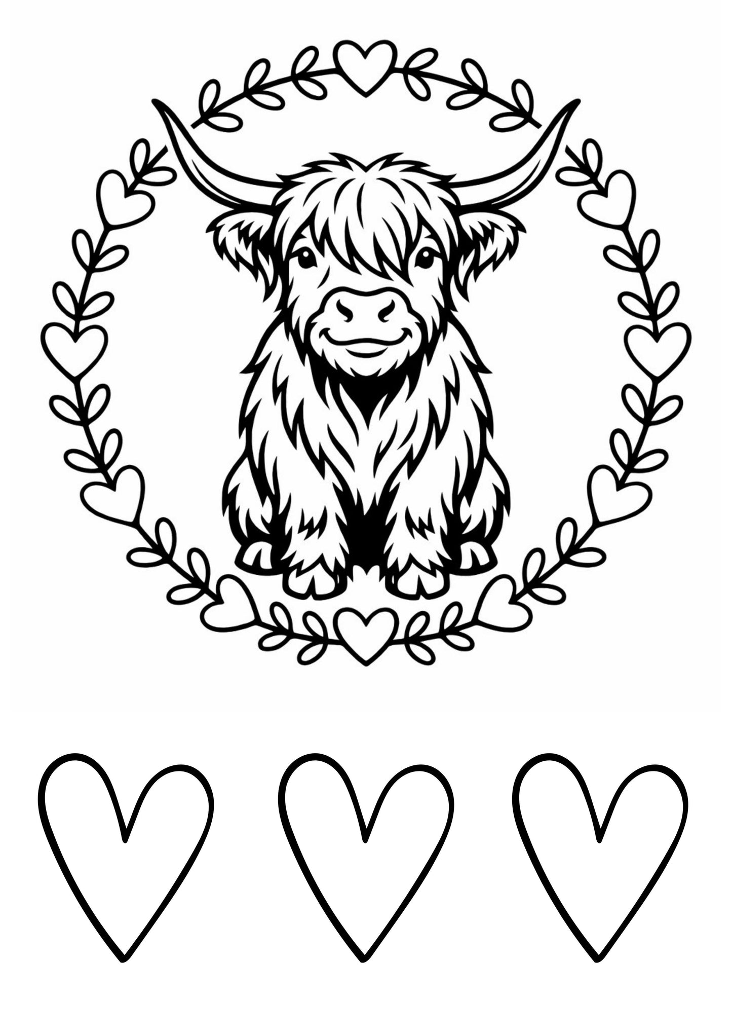 Highland Cow LoveColouring Book