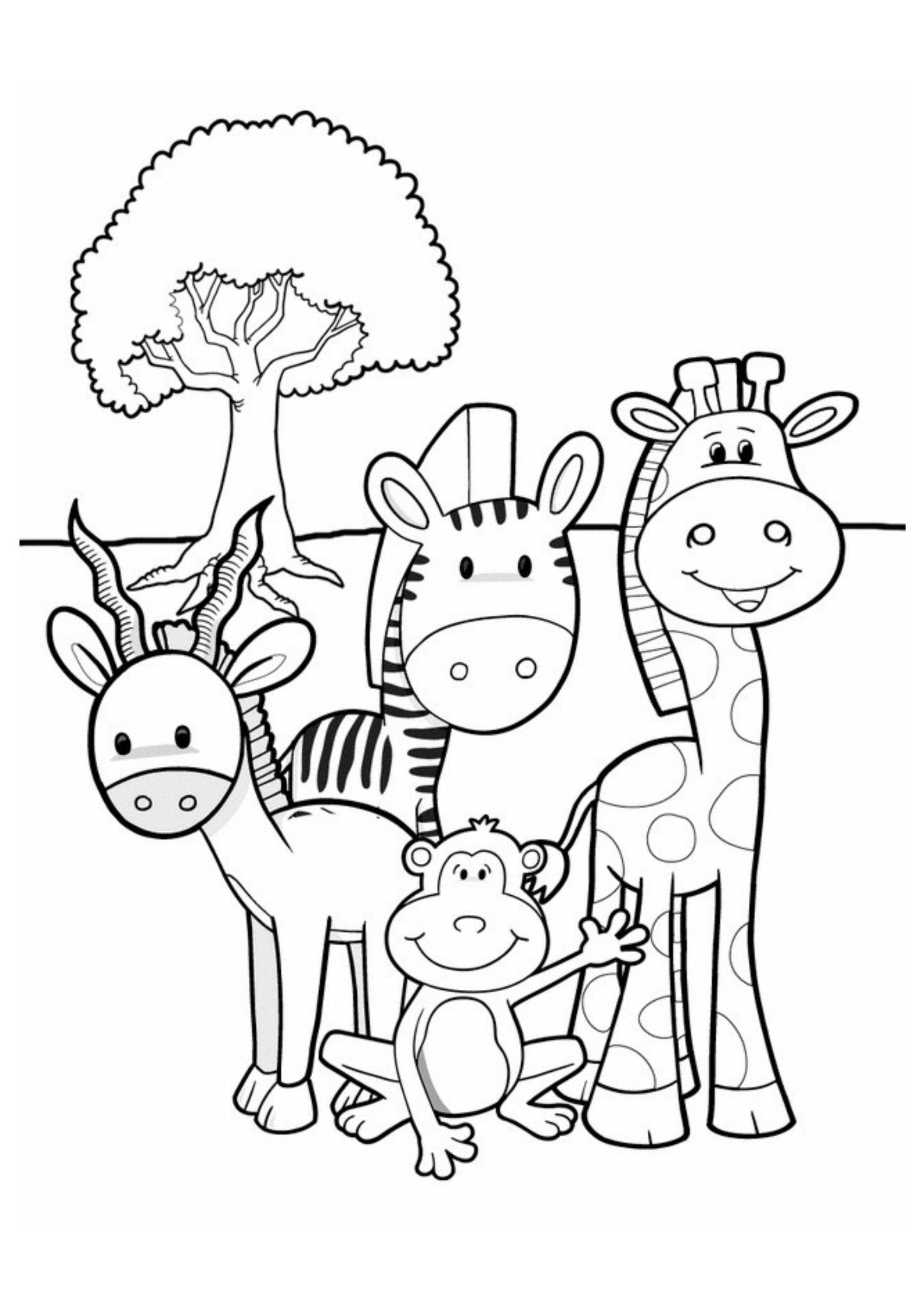 Jungle Animals Colouring Book