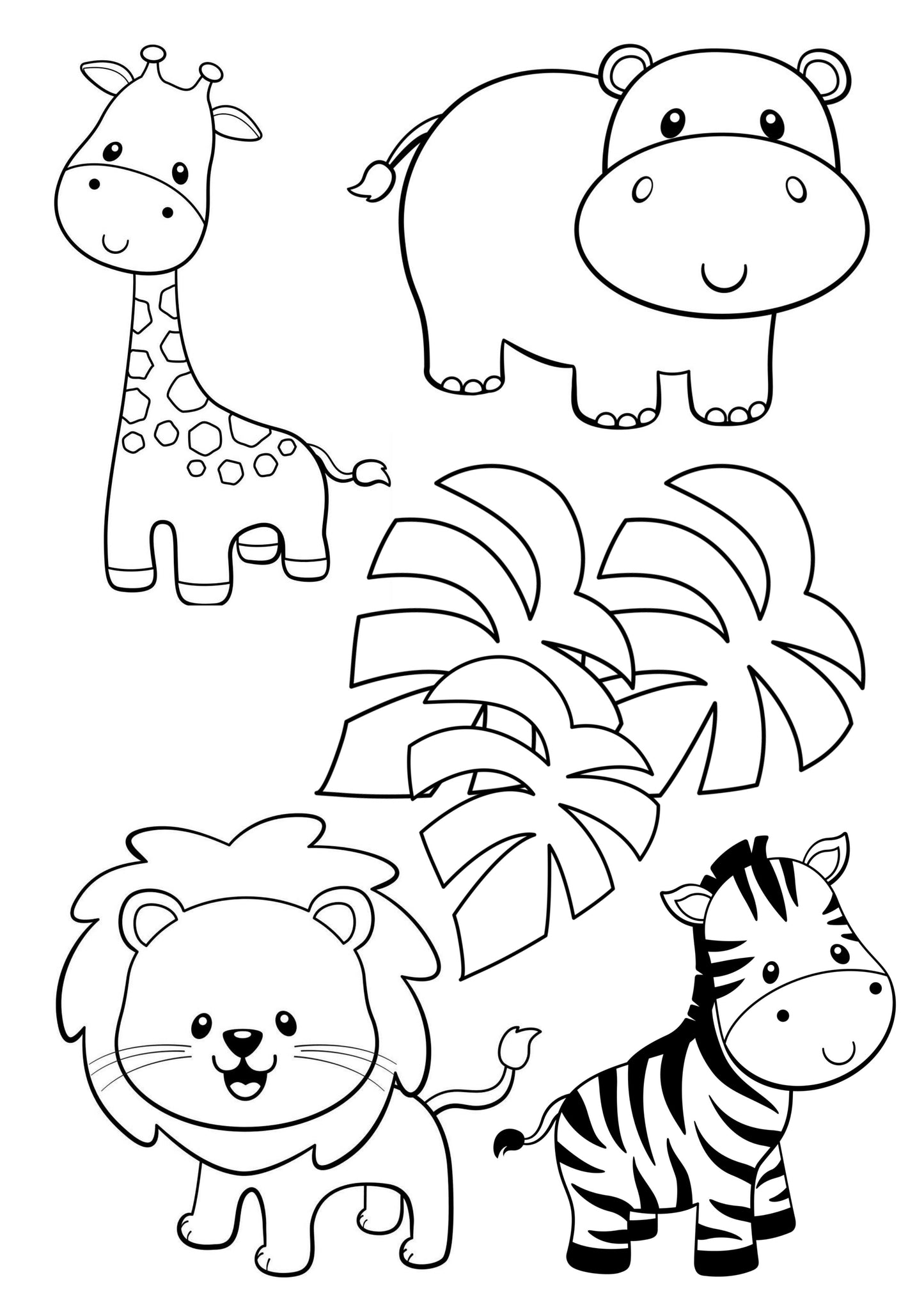 Jungle Animals Colouring Book