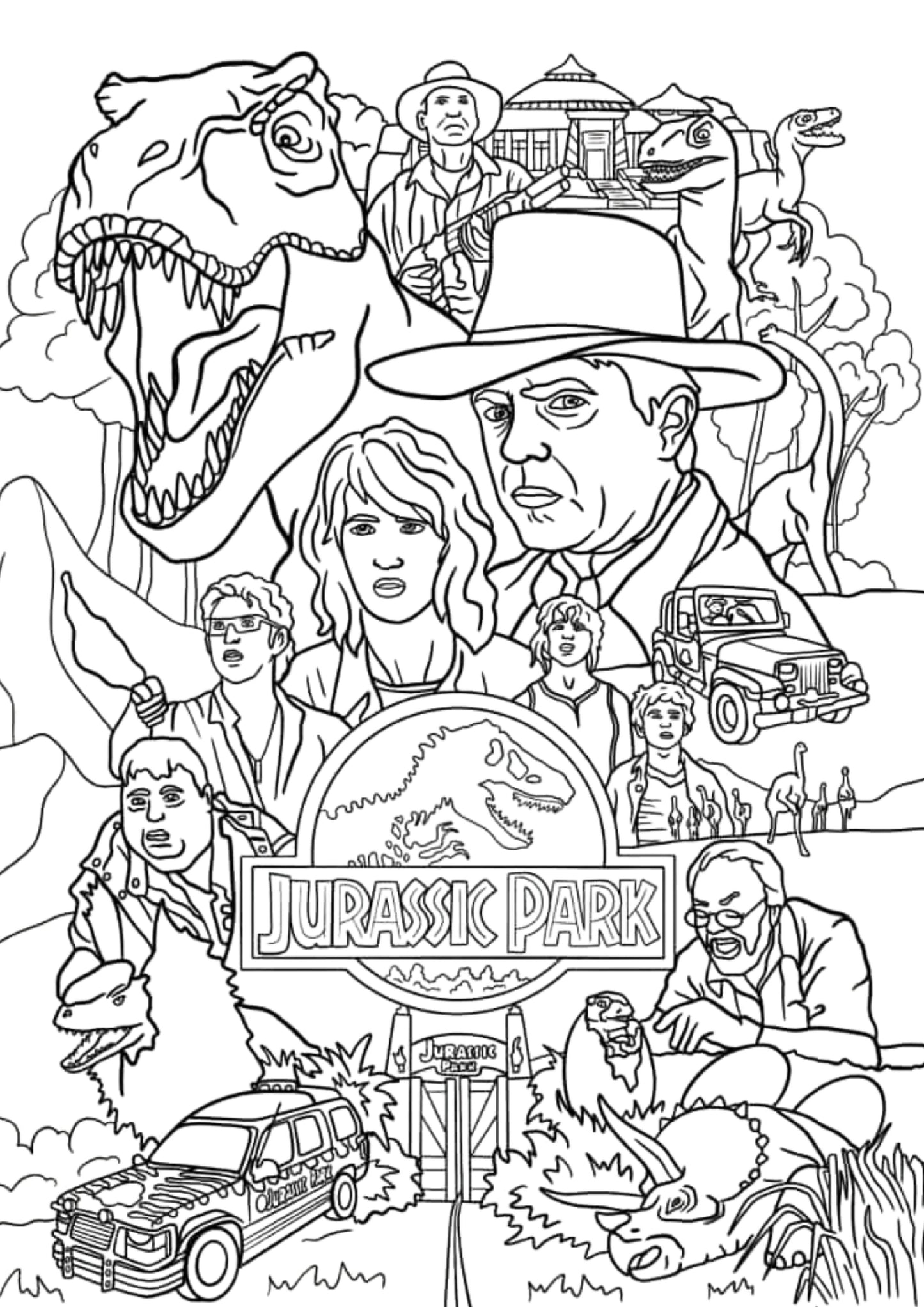 Jurassic Park Colouring Book