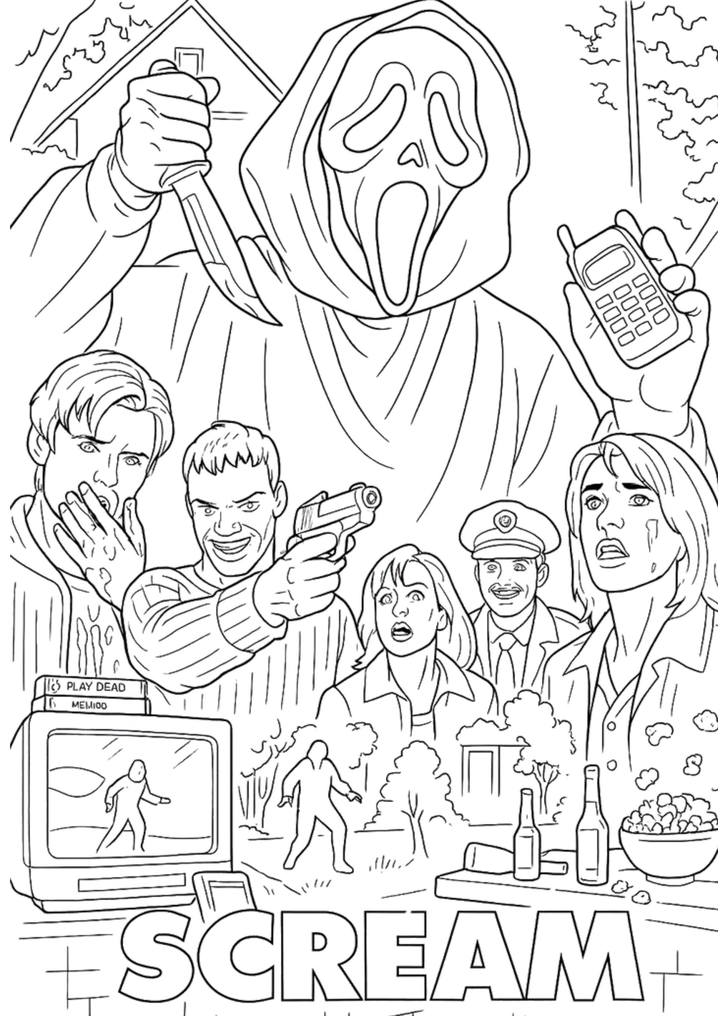 Scary Movie Colouring Book