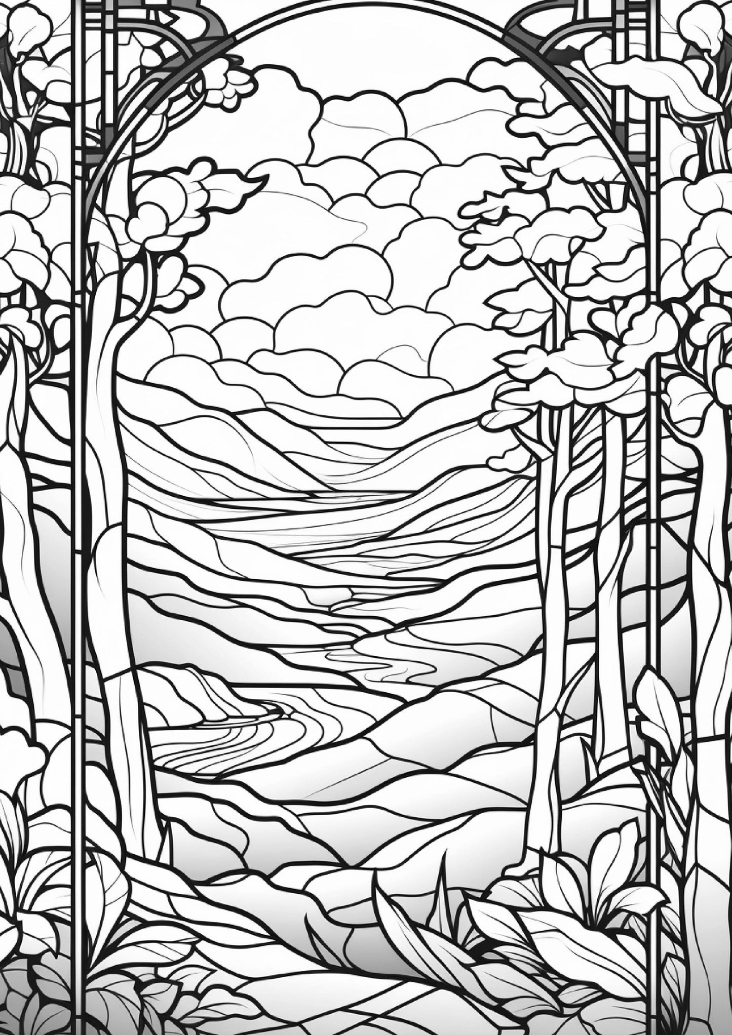 Stained Glass Window Colouring Book
