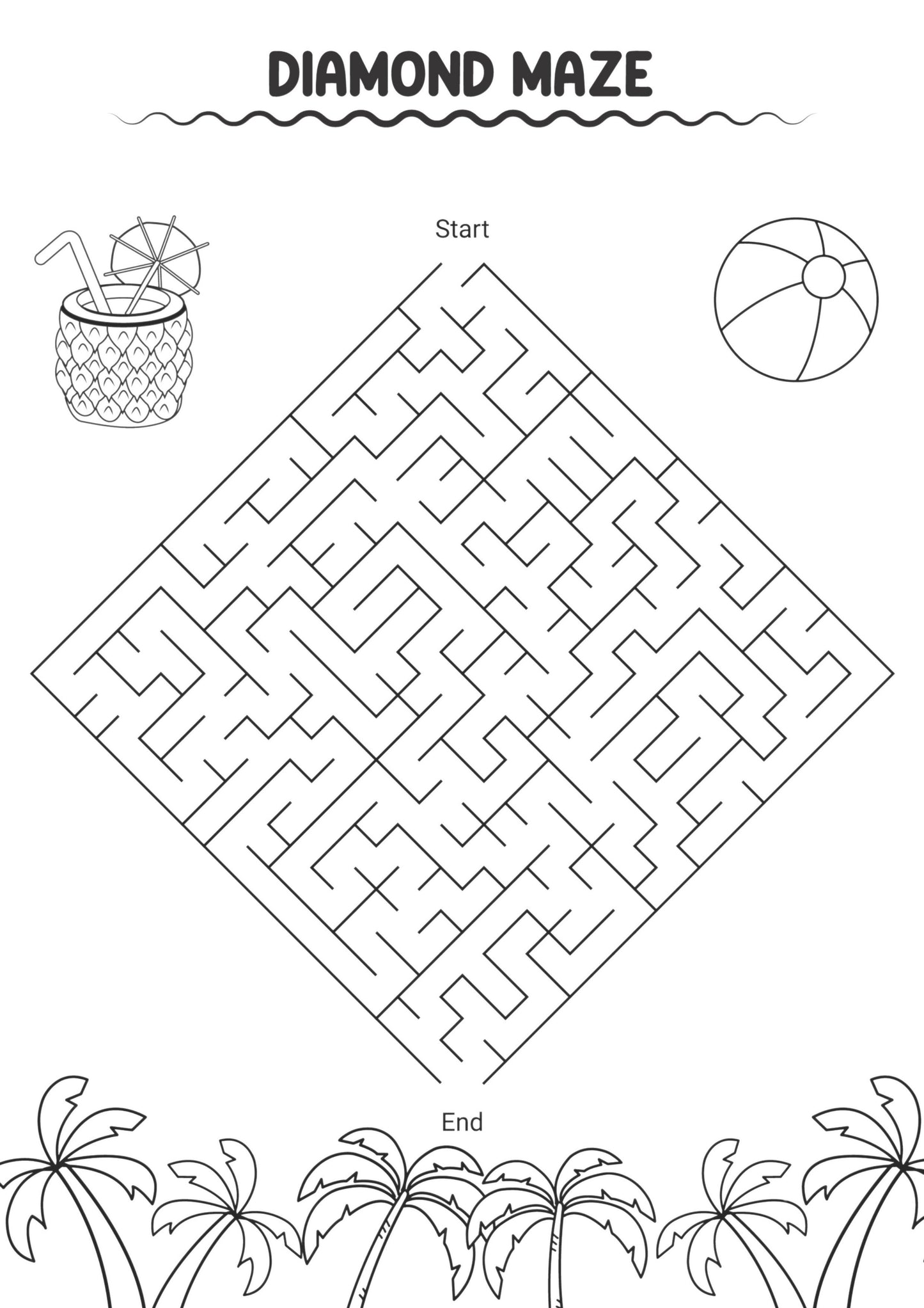 Summer Maze Fun Colouring Book