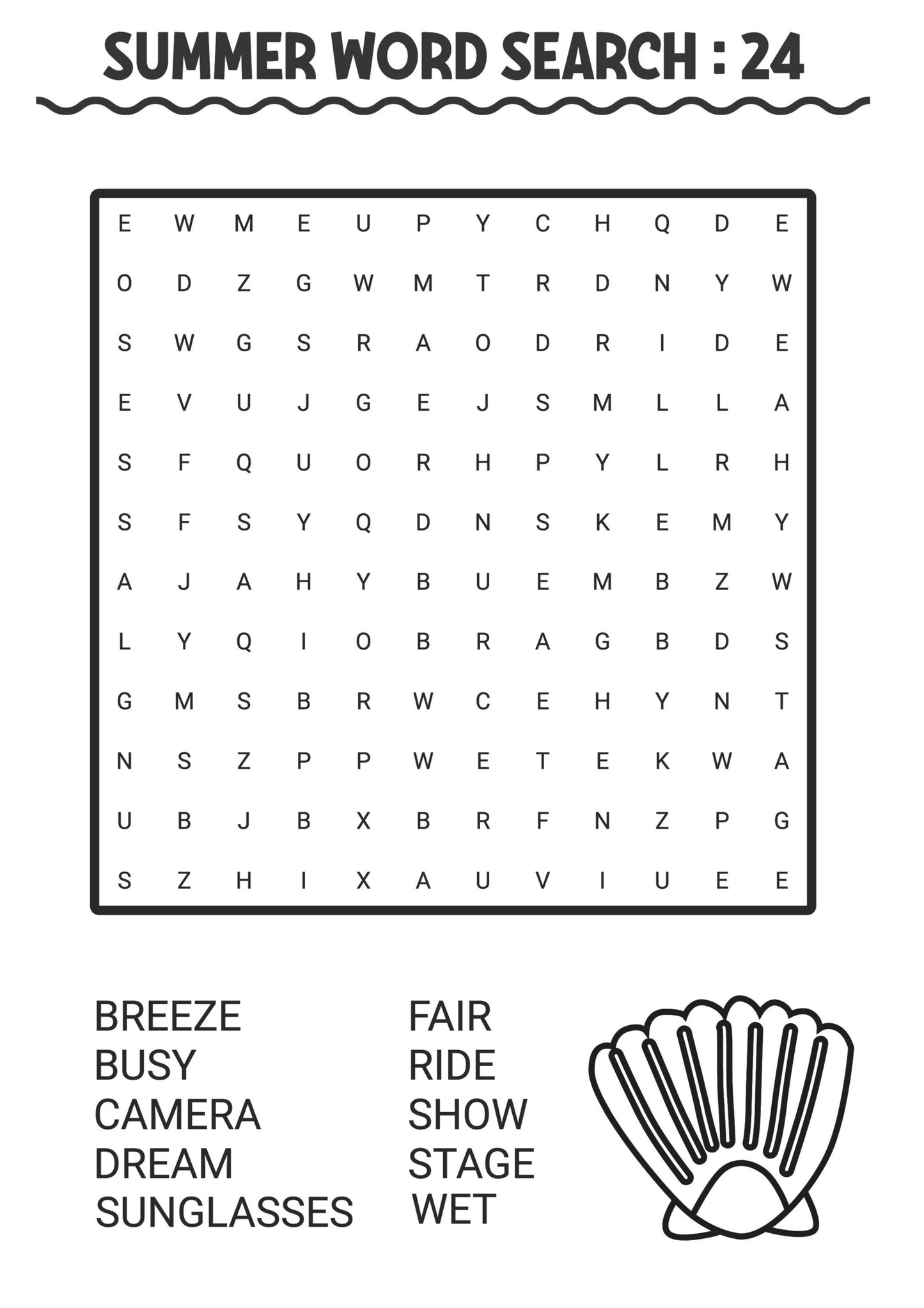 Summer Wordsearch Colouring Book