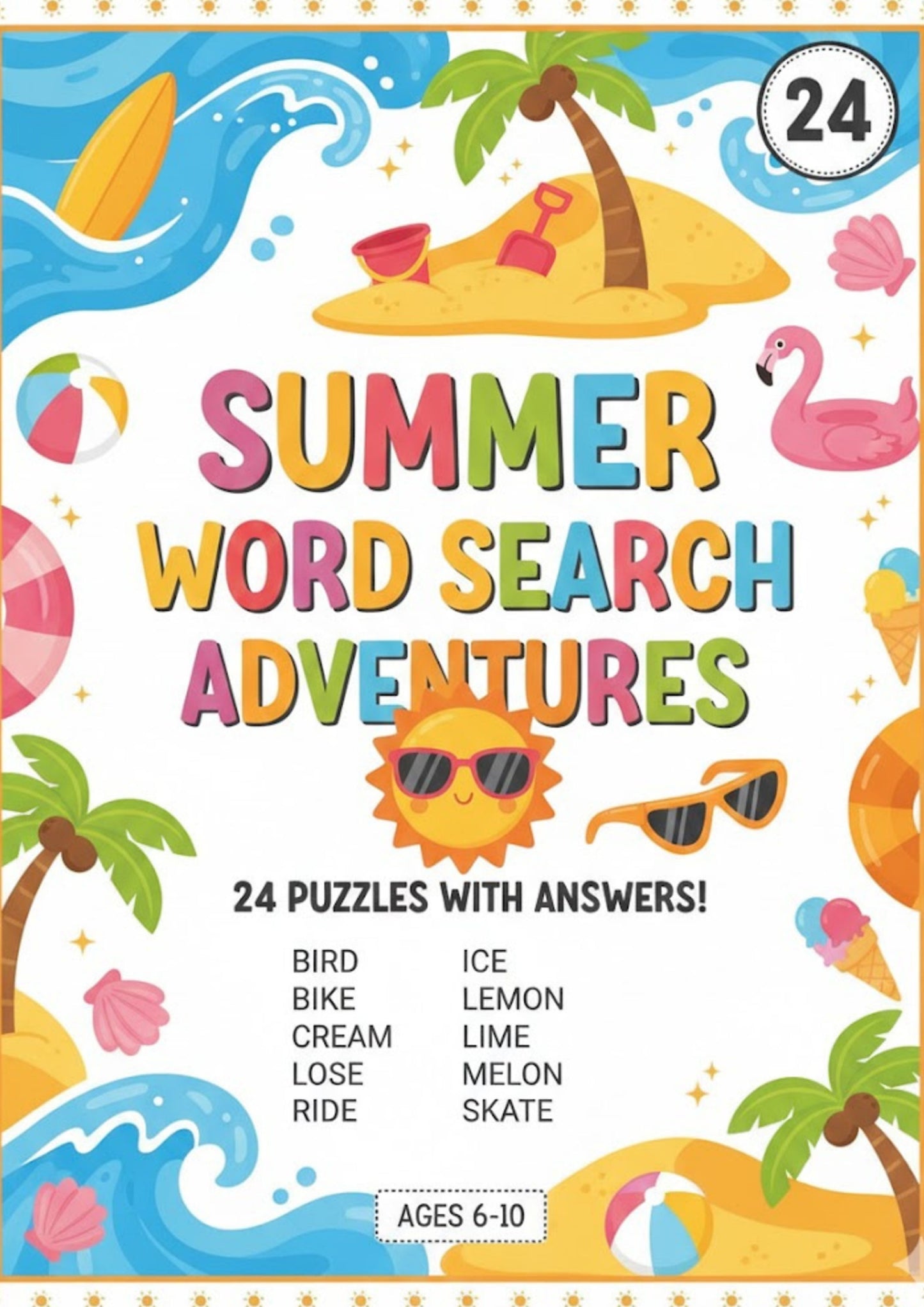 Summer Wordsearch Colouring Book
